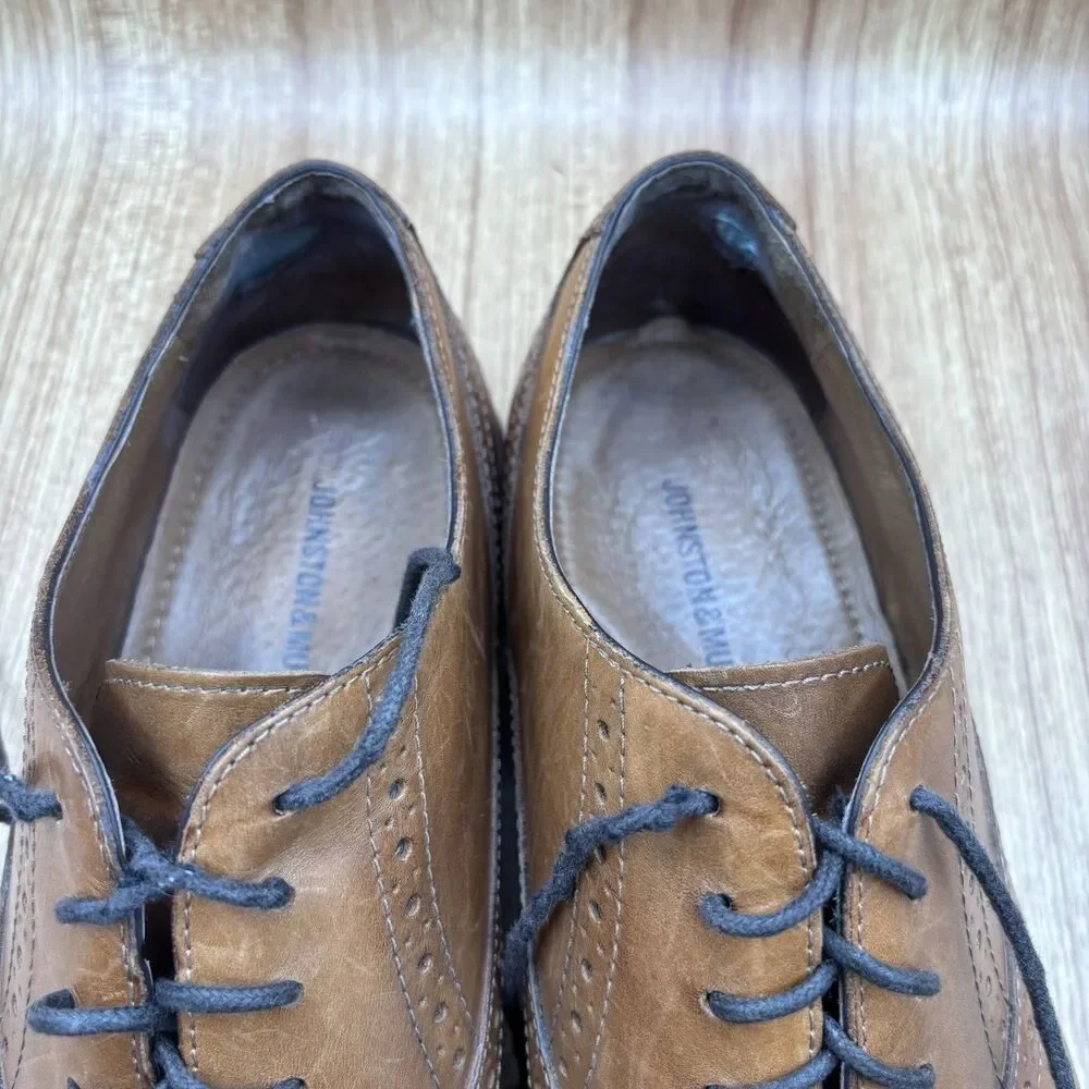 Johnston‎ and Murphy Shoes Mens Size 11 M Tan Conard Cap Toe  Italian Calfskin
